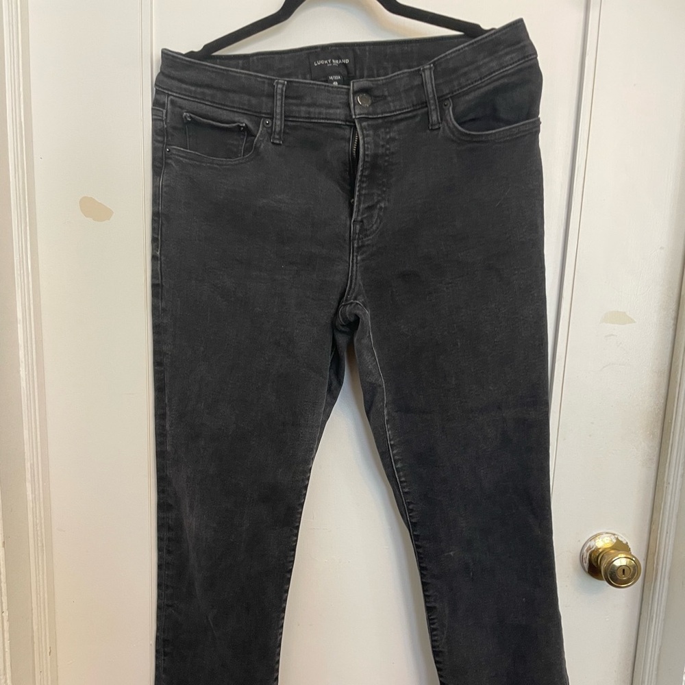 Lucky Brand Women's Black Straight Leg Jeans sweet mid rise straight